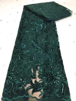 

African Velvet Lace Fabric 2020 High Quality Lace French Lace Fabric With Sequins Nigerian Lace Fabrics For Dress