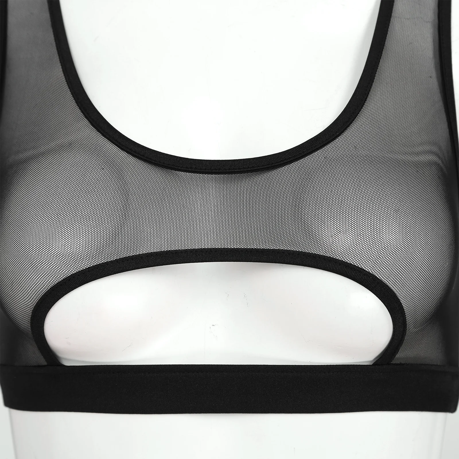 Womens Mesh Bra Tops Transparent See-through Sexy Tops Sleeveless Backless Sheer Camis Bra Vest Female Nightwear Tank Crop