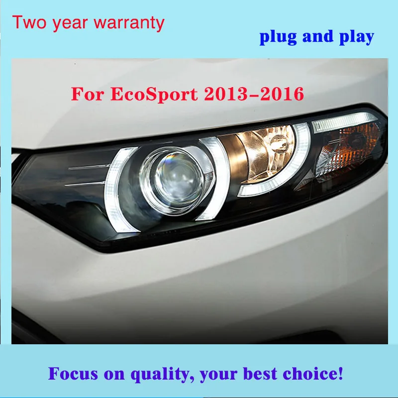 Автомобильный стильный головной светильник, головной светильник s для Ford EcoSport 2013- светодиодный головной светильник, передний светильник, s лампы, ксеноновый светильник