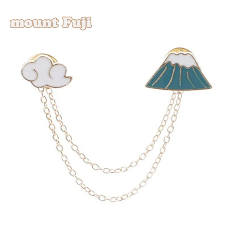 mount Fuji Цветные значки, брови, значки, аксессуары для животных, ювелирные изделия, ошейник, значок, хороший подарок, рубашка, значок, цепь - Цвет: mount Fuji