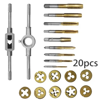 

Metalworking Cutting Tool Metric Taps And Dies 20 Pcs/set Alloy Steel Wrench Kit