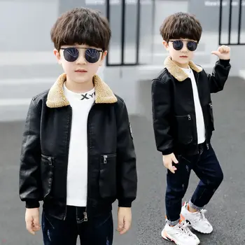 

Children's clothing, boys' leather jacket, autumn and winter new style, big children's autumn and winter, big boy baby foreign s