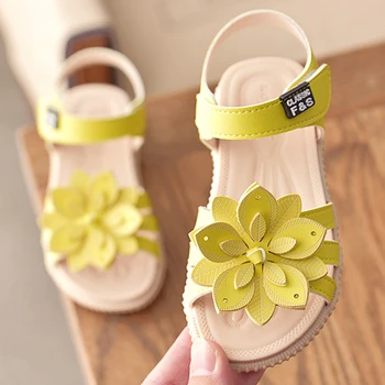 

Toddler Girls Sandals Summer Children Shoes Flower Princess Shoes For Girls Soft School Casual Sandalia Beach Shoes Size 21-36