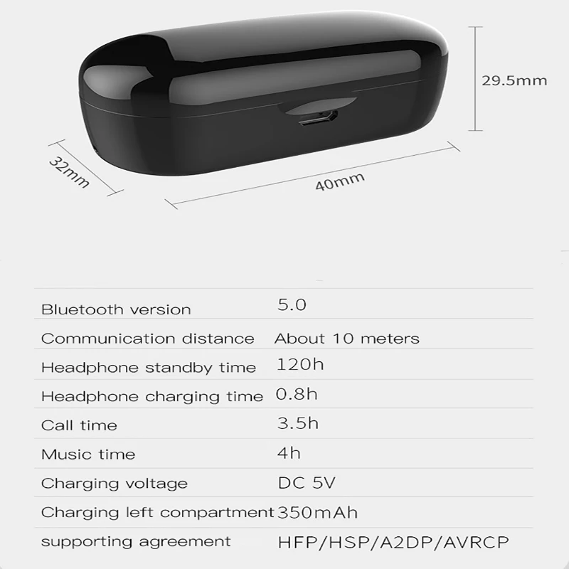Bluetooth 5,0 Беспроводная гарнитура спортивные наушники 3D стерео звук вкладыши с портативным микрофоном и зарядным устройством для samsung iPhone