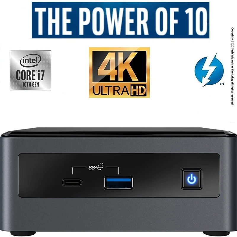 Мини-ПК Intel NUC NUC10i7FNH1 HTPC шесть ядер искусственный Wi-Fi BT 5 0 Thunderbolt 3 4K поддержка трех