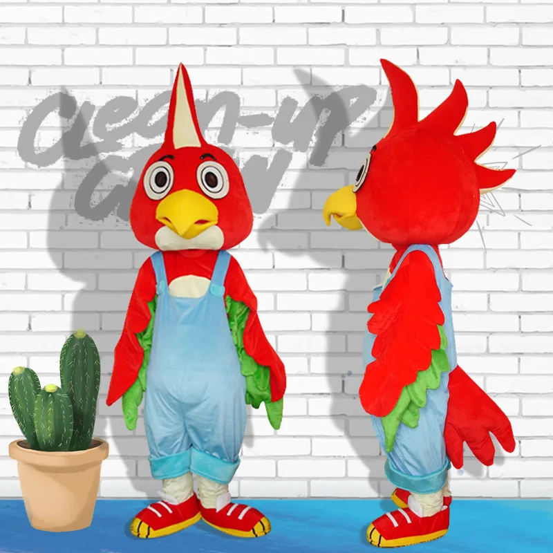 

Fashion new red funny bird Mascot Costume Adult Birthday Party Fancy Dress Halloween Cosplay Outfits Clothing Xmas