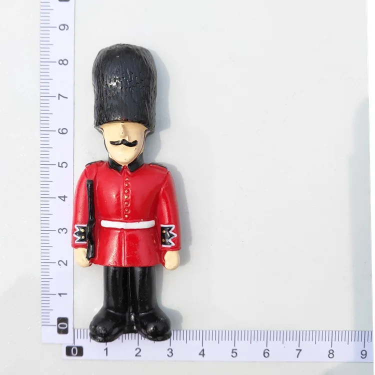 Union Jack London Funny 3D Resin Souvenir Fridge Magnet Royal Guard in the Bag 