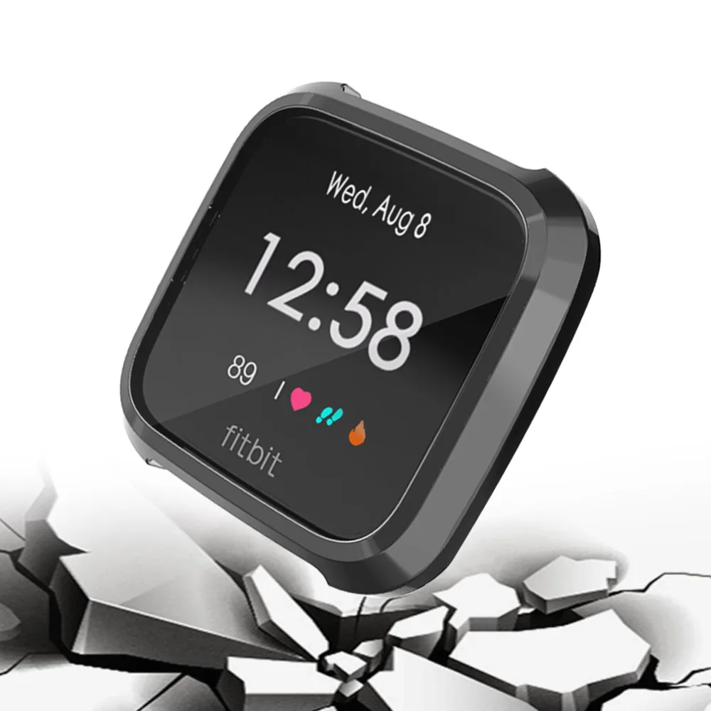 360 Degree Protection Cover For Fitbit Versa Lite Band Case Plating TPU Soft Shell Accessories Screen Protective Case