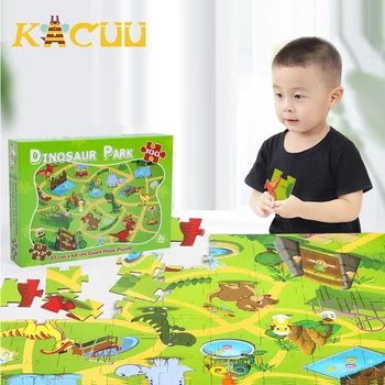

100 Piece Dinosaur World Jigsaws Puzzle Cartoon Park Pattern Paper Puzzle Floor Animal Puzzles Educational Toys for Children