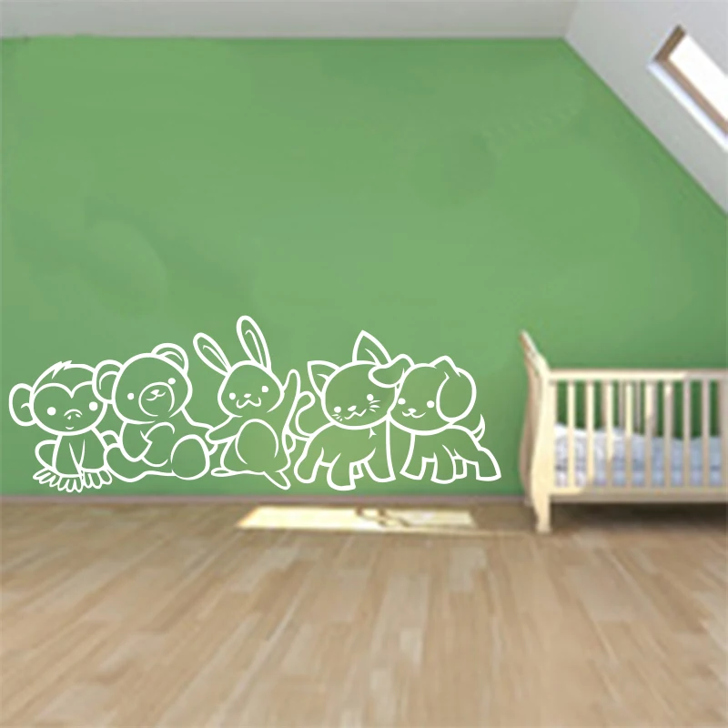 Cute Kids Animals Vinyl Wall Sticker Art Wall Decor Removable Mural Posters For Children Room