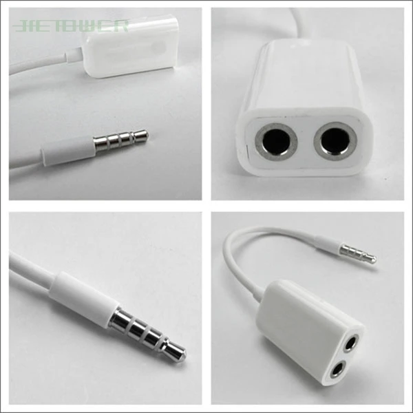 3 5mm Stereo Audio Splitter Cable 1 Male To 2 Dual Female Audio Cable For Earphone Headset Headphone Adapter Jack 1000pcs