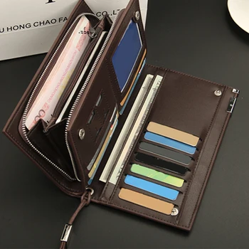

1Pcs Men's Wallet 2 Color Bussiness Wallets Men's PU Leather Purse Card Holder Portable Hangbag