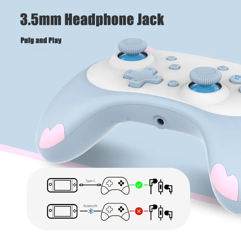 Mm Nintendo Switch Wireless Controller With Headphone Jack Cartoon