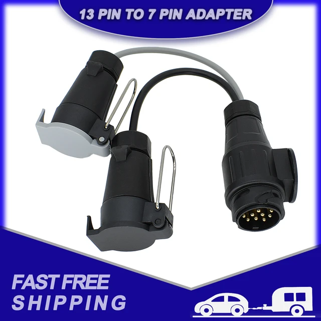 Adaptador de enchufe de remolque de 7 pines a 13 Pines, 12V, Conector de  remolque, enchufes impermeables, adaptador de enchufe, accesorios para  automóviles y camiones - AliExpress