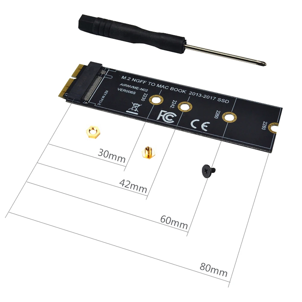 M key M.2 NGFF PCIe AHCI M2 SSD адаптер для 2230-2280 SSD адаптер для 2013 MACBOOK Air A1465 A1466 Pro A1398