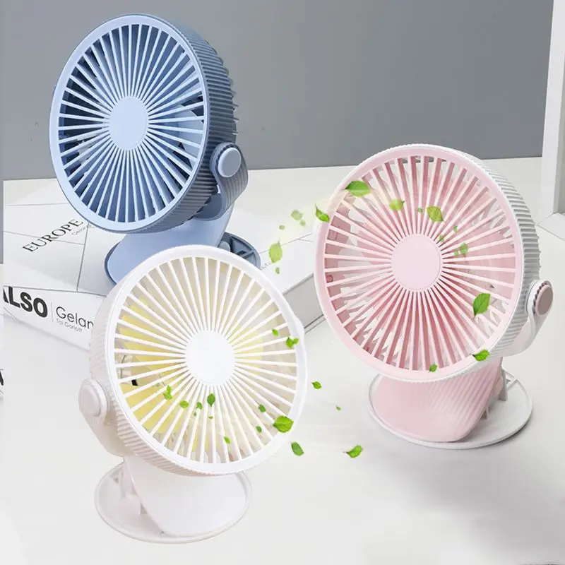 

Mini Portable USB Fan 360 Degree Rotation Clip Fan Light Weight USB Rechargeable Desk Cooling Fan