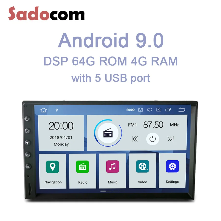 Автомобильный dvd-плеер PX6 плеер на Android 10 0 с IPS экраном 7 дюймов 4 Гб ОЗУ 64 ПЗУ 6