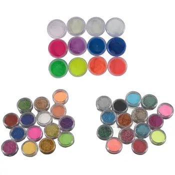 

30 Pots Glitter Powder Nails Deco Gel Sequins 2 in 1 with 12Boxes/Set Neon Phosphor Nail Glitter Powder 12 Colors