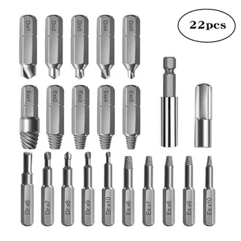 

Fast delivery 22pcs Set Damaged Stripped Screw Extractor Drill Bit Broken Bolt Remover Tool Home kitchen accessories Repair tool