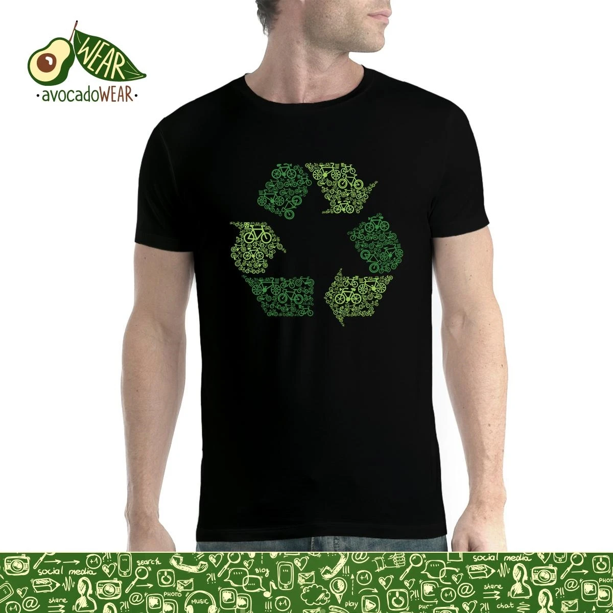 Рециркулирует Знак чистой земле Мужская футболка XS-5XLStreetwear Забавный принт