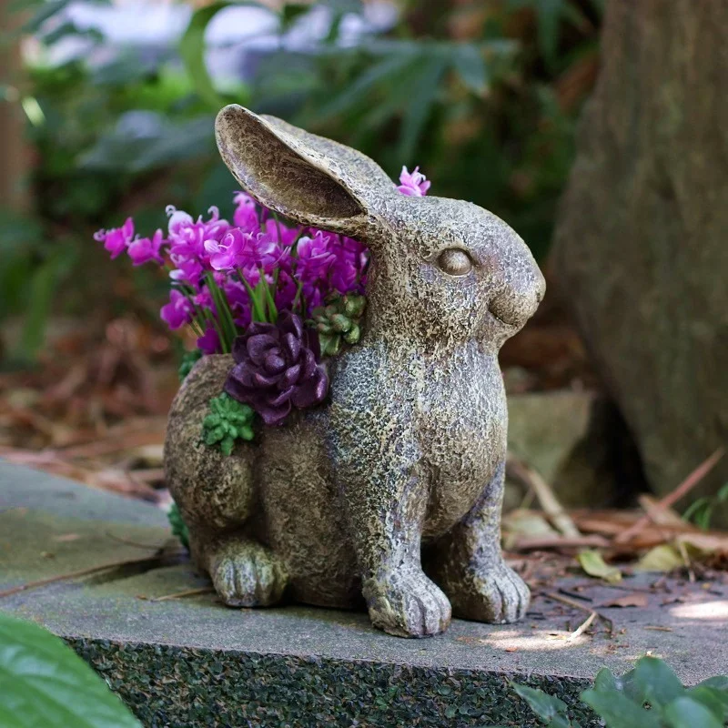 

Balcony decor garden vase creative personality terrace garden rabbit flowerpot succulent plants potted interesting gift cl31503