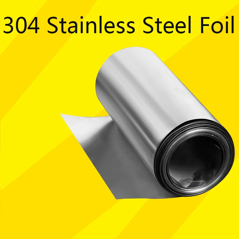 0.3mm 304 Stainless Steel Fine Plate Sheet Foil 300 600mm Select Thick 0.03mm 