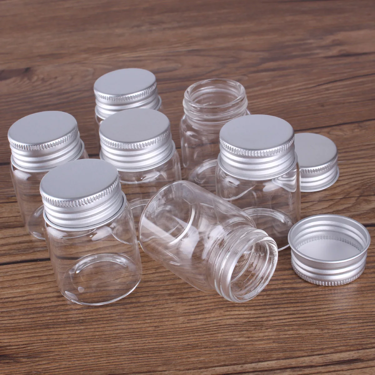 3pcs 30ml 37*50mm Candy bottles Glass Bottles with Aluminum Lids Spice Jars Storage Bottles Pill Container Glass vessels 4