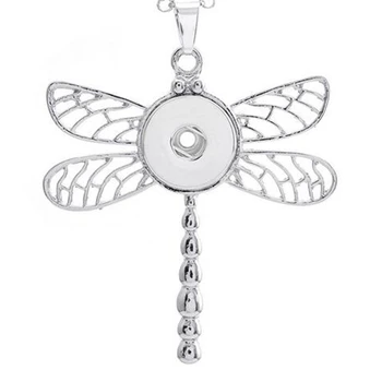 

New Snap Button Jewelry Dragonfly Rose Gold Charms Pendant Fit 18MM Button Snap Custom Pendant