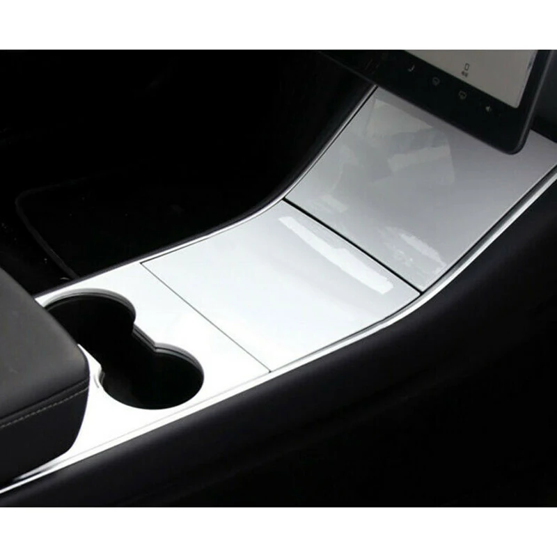 4 шт. Автомобильная белая консоль управления держатель для чашки рамка Накладка для Tesla модель 3- Защитная Наклейка