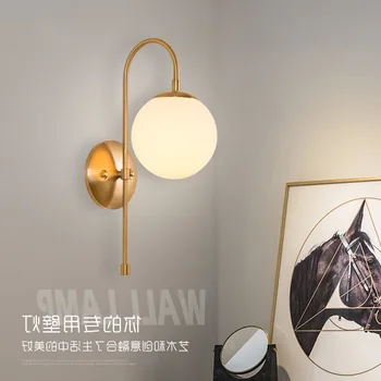 

Meta Black/gold Ball Retro Vintage Wall Lamp E27 Loft for Cafe Bedroom Foyer Hanging Lamp Nordic Glass Modern LED Bulbs Metal AC