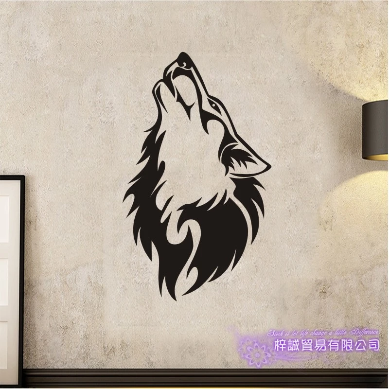 DCTAL Wolf Wall Sticker Wolf Decal Posters Vinyl Wall Art Decals Pegatina Decal Decor Mural Wild Animal Sticker