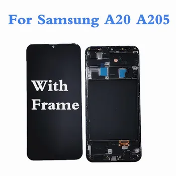 

AMOLED For Samsung A20 A205 LCD Display Screen For Samsung A20 A205F Touch Screen Digitizer With Frame For Samsung A20 Display