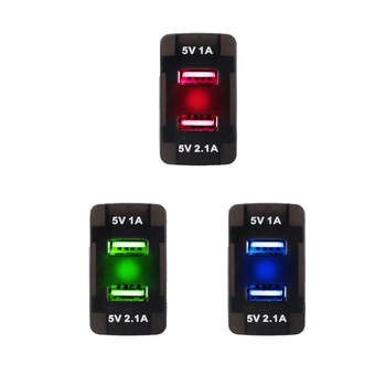 

DC 12V 24V 2.1A Dual USB Port LED Car Charger Socket Power Adapter For HONDA R2LC