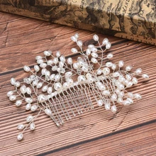 Свадебные Кристальные жемчужины расчески для волос ручной работы головной убор с жемчужинами аксессуары для головы красивые украшения для волос Свадебные аксессуары