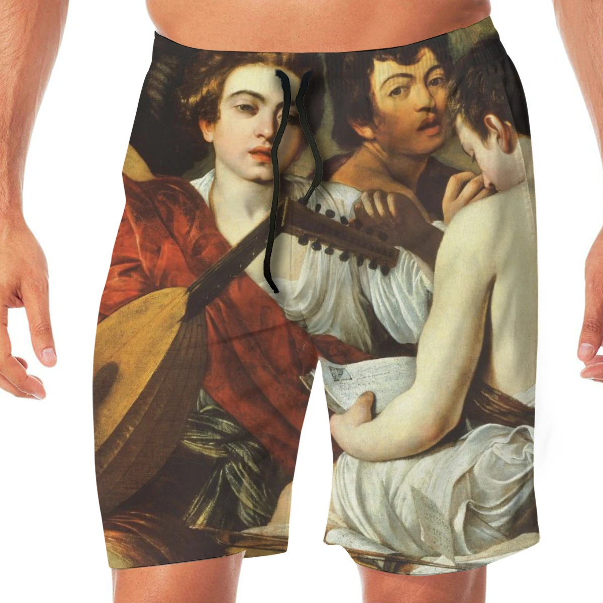 Мужские повседневные Летние Гавайские пляжные брюки полубрюки музыканты Caravaggio |