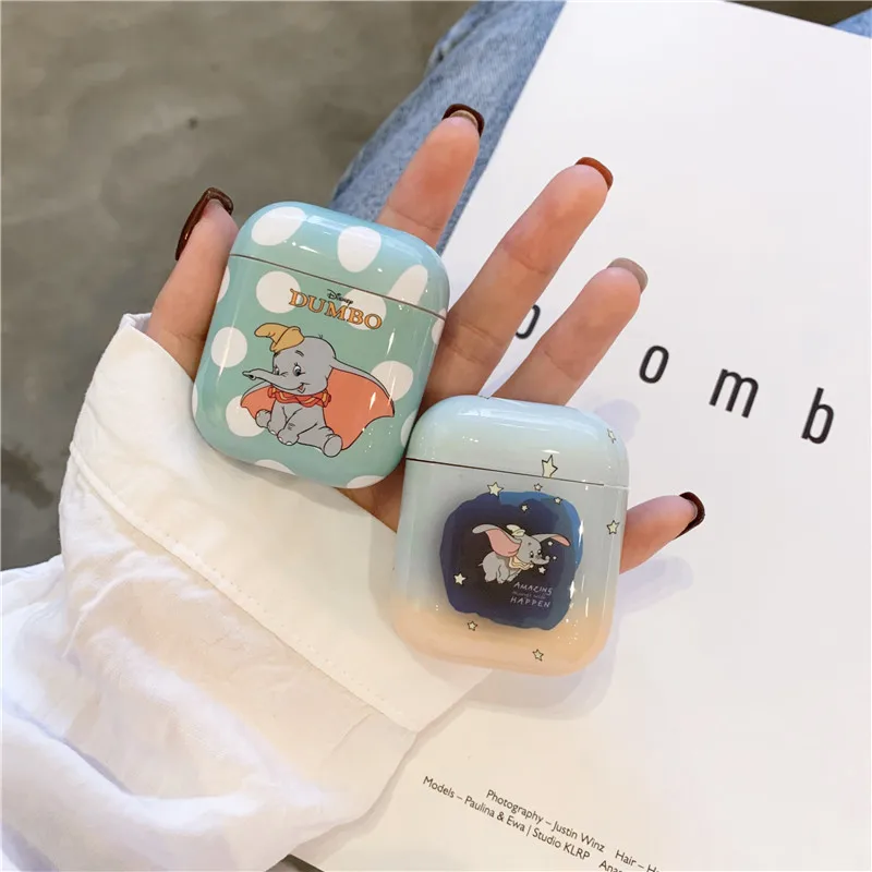 Прекрасный Dumbo Baby Elephant противоударный пластиковый жесткий чехол для Apple, беспроводная bluetooth-гарнитура Airpods 1 2 защитный чехол