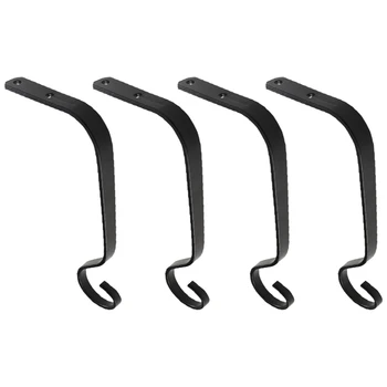 

4PCS 7.3 Inch Wrought Iron Hook Garden Flower Pot Decoration Rustic Retro Wall Bending Bracket