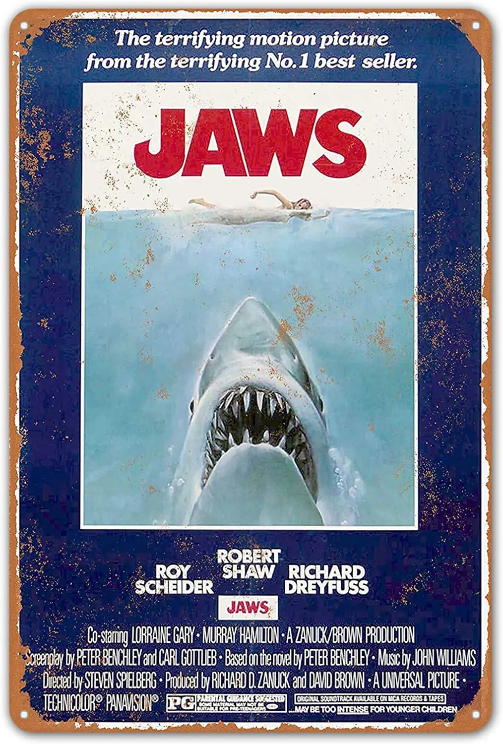 

ZYPENG Tin Metal Sign Vintage Style 1975 Jaws Movie Bar Cafe Home Wall Art Decor 8 x 12 inches