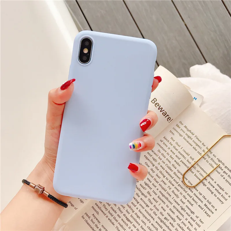 Для xiaomi mi a3 a2 a1 Примечание 10 mi 9t 9 se mi 8 lite cc9 redmi 7a 7 6a 6 pro note 8 5 6 7 pro Чехол Симпатичные ТПУ простой цвет задняя крышка чехол