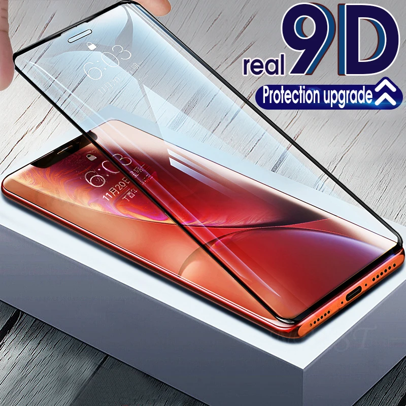 

100D Luxury Tempered Glass Film for Apple iphone 6 6s 8 7 Plus X 10 XS MAX XR Anti-Knock Full Glue Screen Coverage Front Glass