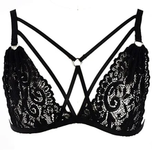 JLX. Жгут женский Кружевной укороченный топ клетка бюстгальтер черный с ремешками ажурный кружевной бюстгальтер портупея для тела Бюстгальтер Бюстье без косточек бюстгальтеры