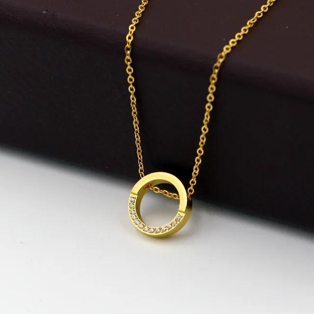 Collier pendentif en cristal micro incrusté pour femme, chaîne de clavicule, bijoux, demi-cercle, mode, cadeau, vente en gros 1