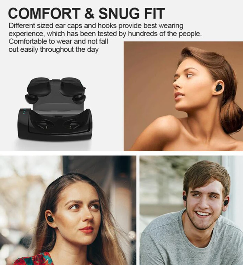 Беспроводные Bluetooth V5.0 Наушники Стерео гарнитуры спортивные двойные наушники с микрофоном наушники для Iphone Android смартфон