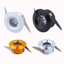 Светодиодный точечный светильник, мини светодиодный потолочный светильник, 1 Вт, 3 Вт, встроенные лампы для шкафа, прилавка, витрина, AC85-265V, DC12V