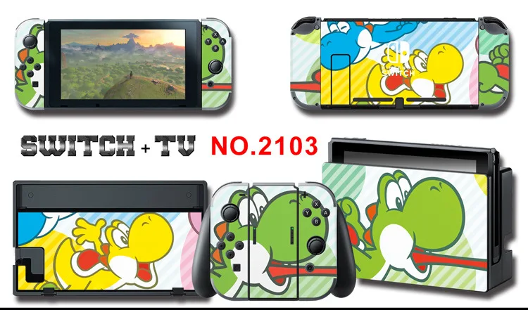 1set New Cute Anime Full Body Sticker for NS Switch Protective Cover Skin Colorful Art for Game Console Joy-Con Controller Decor