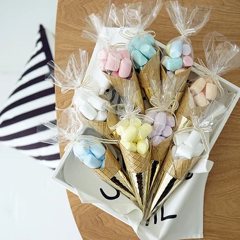 

SWEETGO Artificial spun sugar Ice Cream Cone ornament marshmallow dessert model made from clay showcase photography tools pros