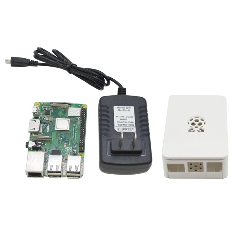 Для Raspberry Pi 3 Model B+(Plus)+ Abs чехол+ 5V 3A Мощность адаптер с поддержкой Wi-Fi и Bluetooth Декодер каналов кабельного телевидения штепсельная вилка стандарта США