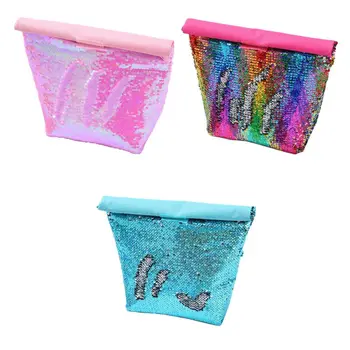 

Portable Sequin Thermal Insulated Lunch Container Bag Picnic Tote Storage Pouch