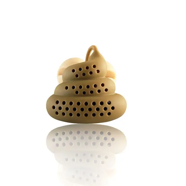 Tea Szűrő Vicces Design Kreatív Poo Alakú Szilikon Újrahasznosítható Diffúzor Infuser Tartozékok Trükkös Prop Ital Eszköz