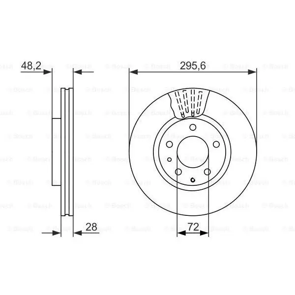 Диск тормозной MAZDA CX-7 06-/CX-9 07- передний BOSCH 0 986 479